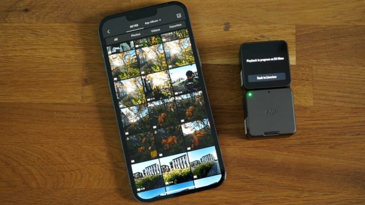 Camera hành động kết nối với ứng dụng DJI Mimo qua Bluetooth và Wi-Fi