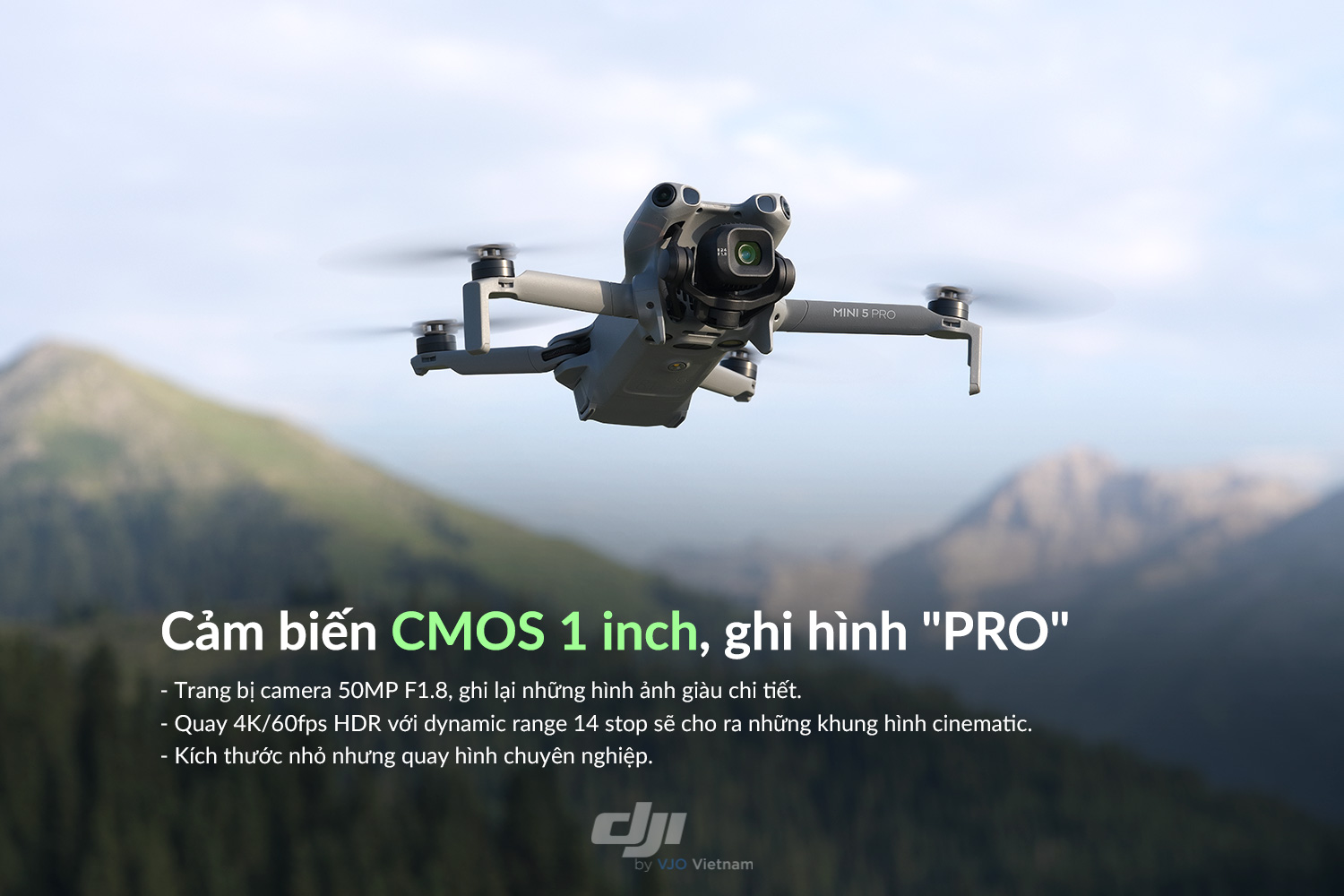 Cảm biến CMOS 1 inch, ghi hình "PRO"